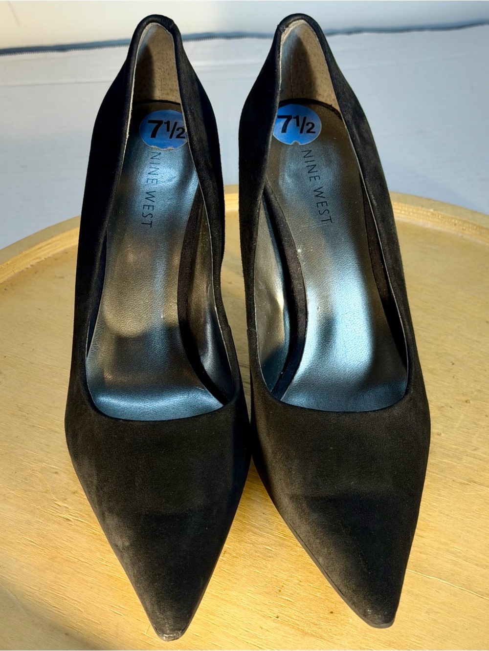 Nine West Black Suede Pointed Toe Pumps